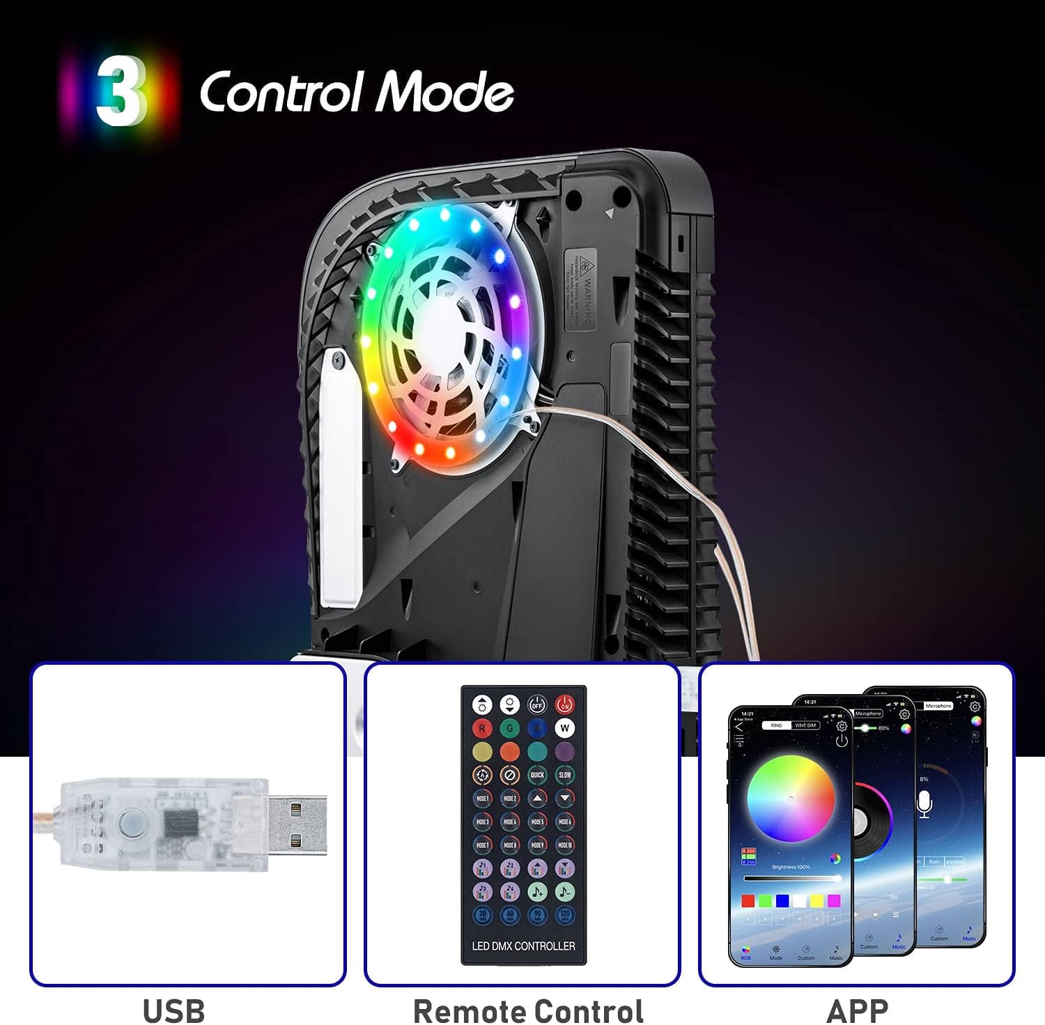Sony Console Ps5 Pro - شريط إضاءة LED RGB لجهاز PS5