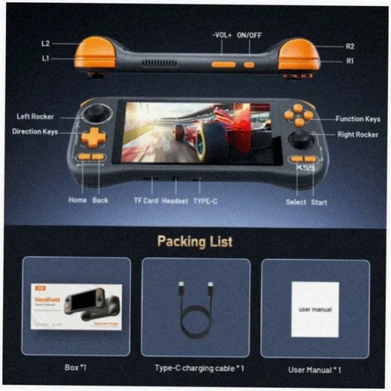 جهاز ألعاب محمول KINHANK K59 ب - مراجعة Gaming Console Under 5000 وسعره